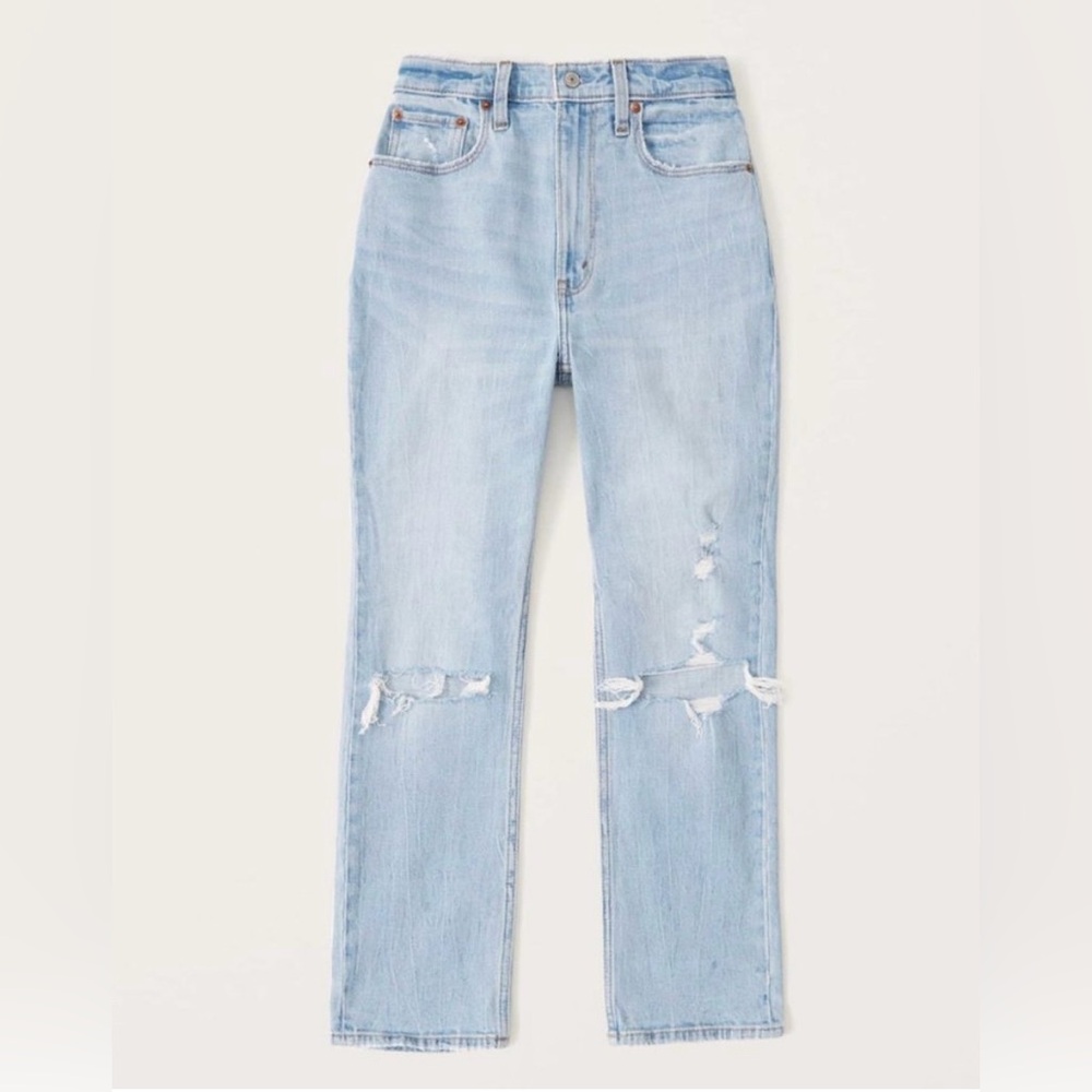 Abercrombie & Fitch The Skinny High Rise Curve Love Distressed Jeans Size 27 4 L - Picture 2 of 16
